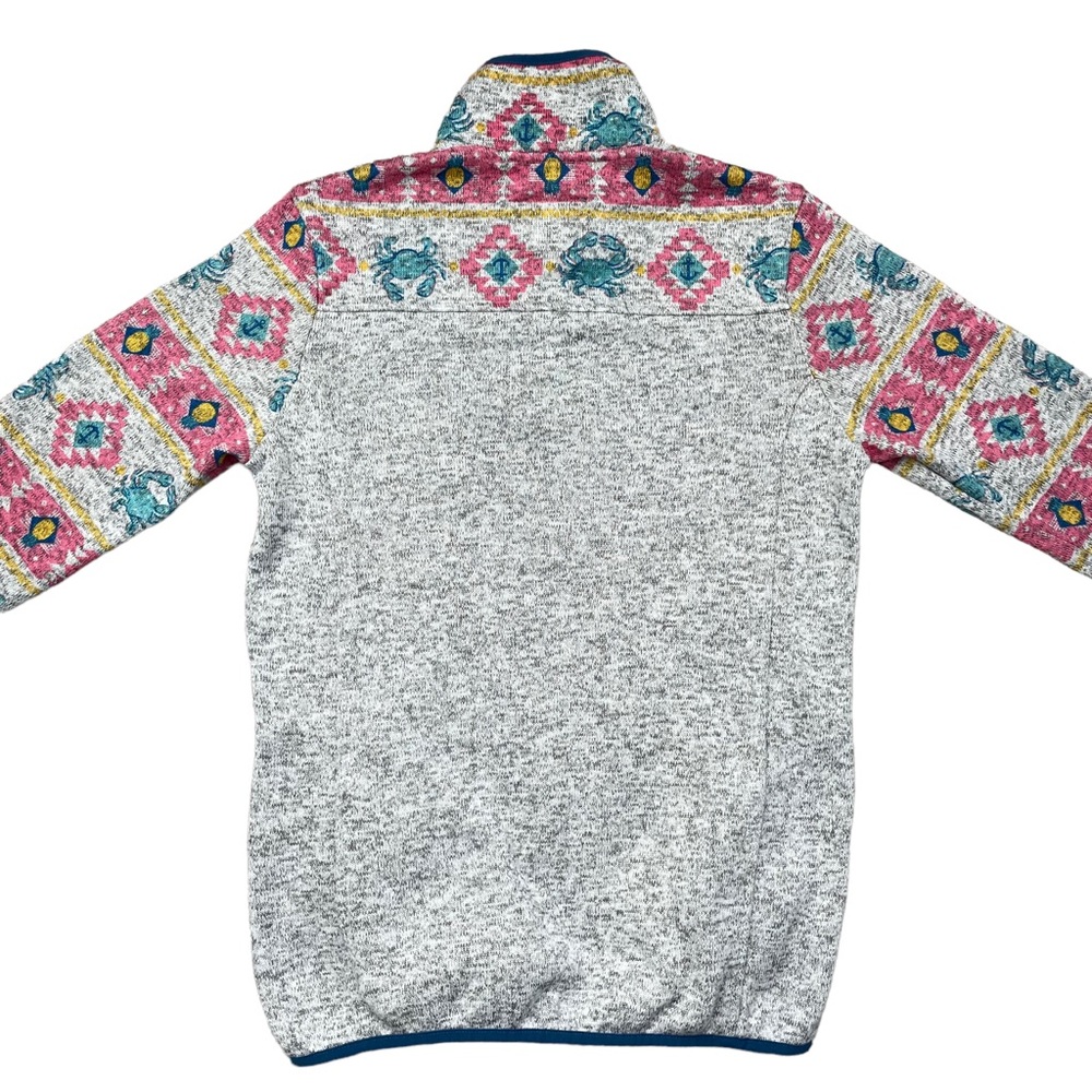 Women’s Simply Southern Tribal Pattern Crab Pineapple Pullover Fleece Jacket S - Picture 3 of 9